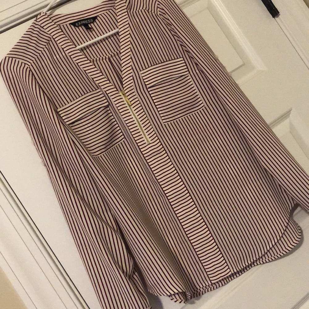 Burgundy striped top!